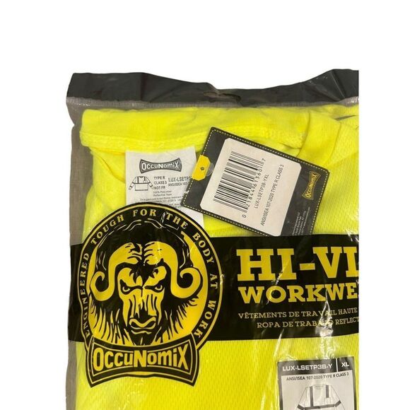 OCCUNOMIX Hi-VIZ Yellow High Visibility, Workwear, Long Sleeve XL Men’s NEW - Picture 5 of 7